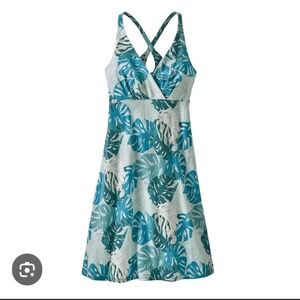 Patagonia Summer Dress Amber Dawn Teal Organic Cotton Sz S NWT